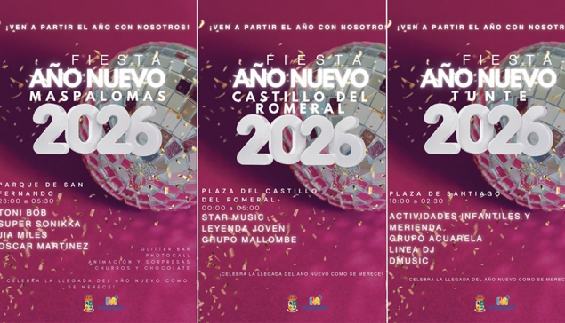 San Bartolomé de Tirajana viert oud en nieuw 2025 met feesten in Maspalomas, Tunte en Castillo del Romeral