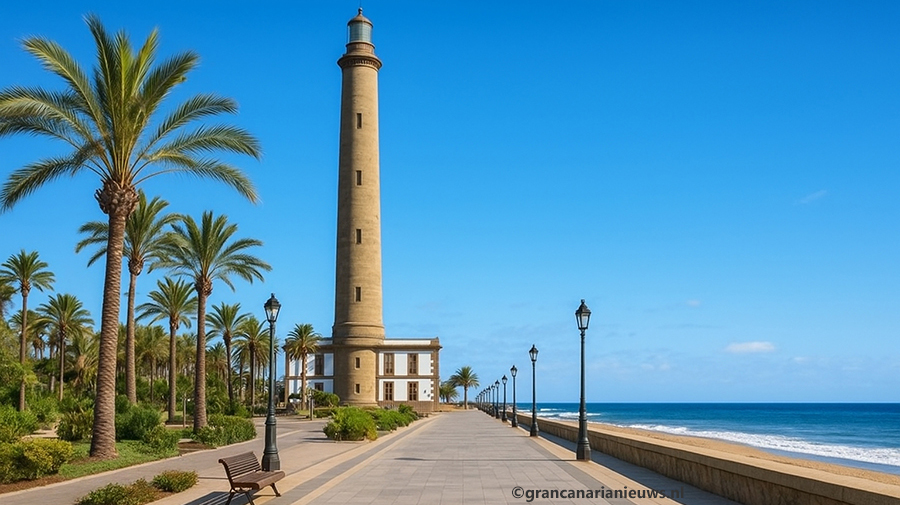 Men is begonnen met de herinrichting van de promenade rond de vuurtoren van Maspalomas
