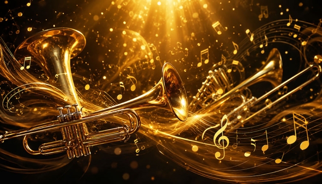 Mnozil Brass, wereldberoemd koperensemble, treedt op tijdens het Maspalomas Trompetfestival
