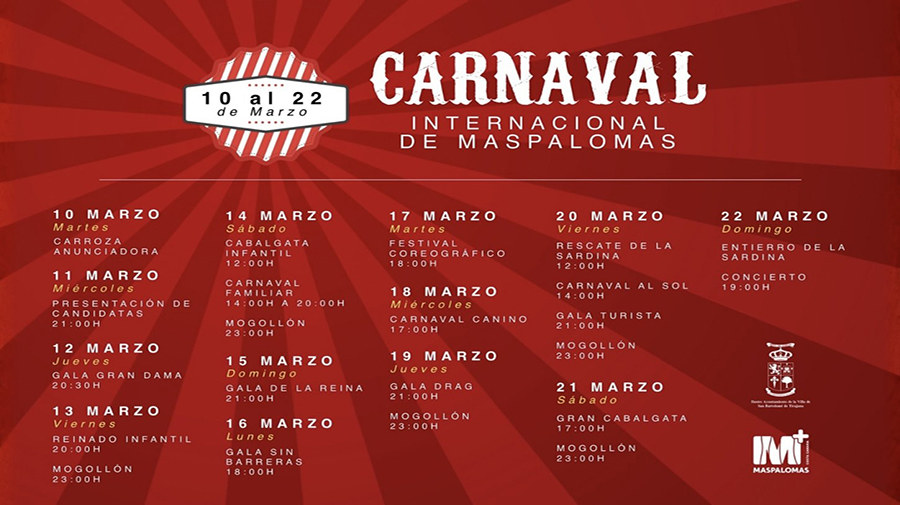 Programma Carnaval Maspalomas 2026